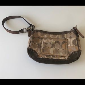 Small brown Coach wristlet